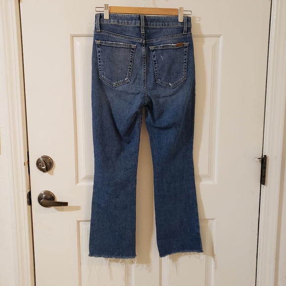 Joe's Jeans High Rise Cropped Boot Denim The Callie Raw Hem Size 24 - Picture 7 of 10